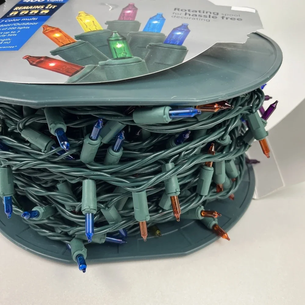 Philips 400 Mini Lights 7 Color Multi Heavy Duty With Rotating Spool New